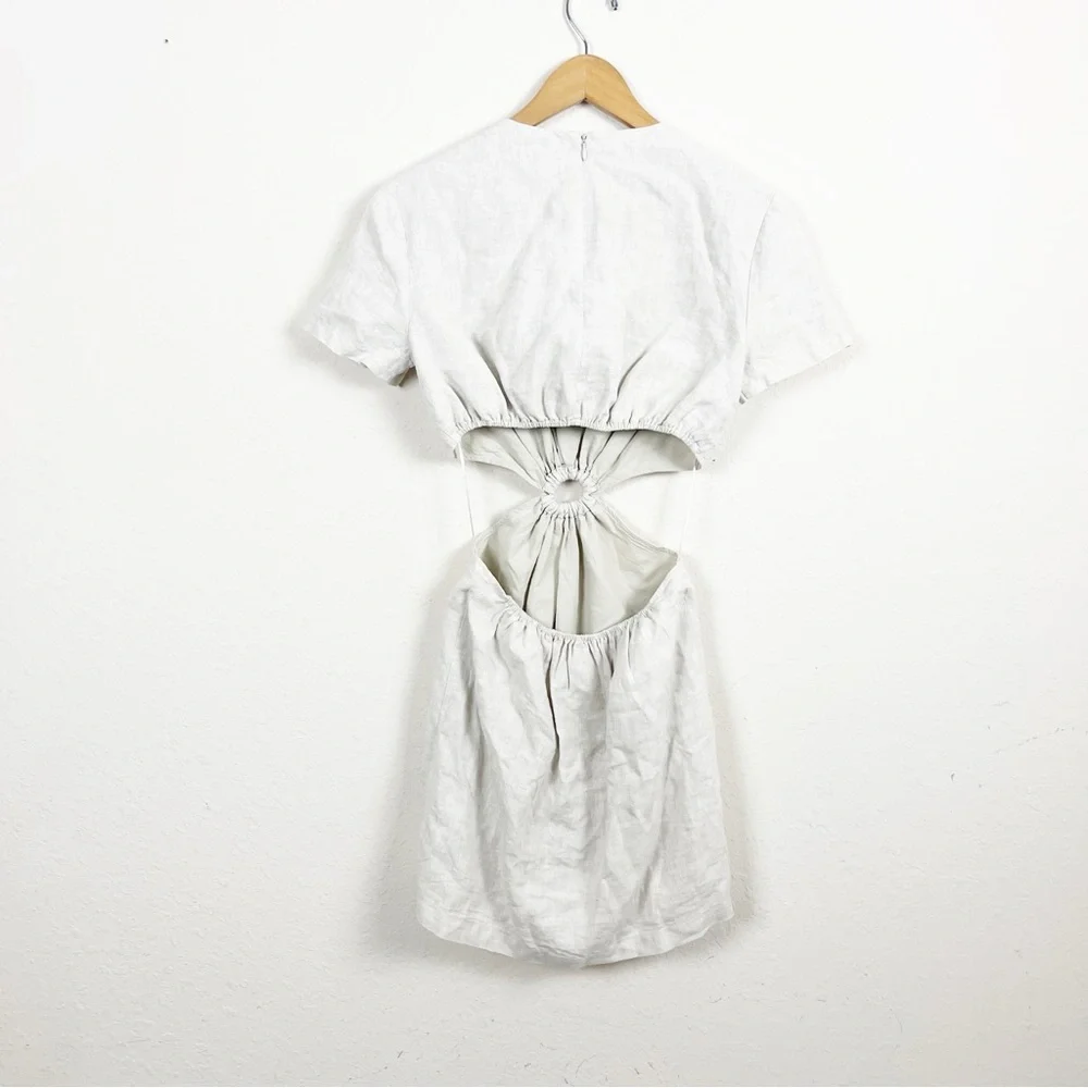 Staud Epona Ring Front Cut Out Linen Mini Dresss Size XS - Picture 9 of 9